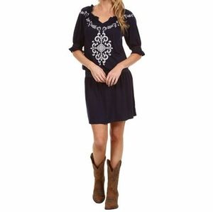 Ariat | Smocked Ruffle Dress W/ Western Embroidery Detail Women's Size Small